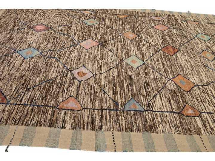 Modern Moroccan Wool Rug 9 X 13