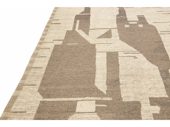 Modern Moroccan Wool Rug 15 X 20