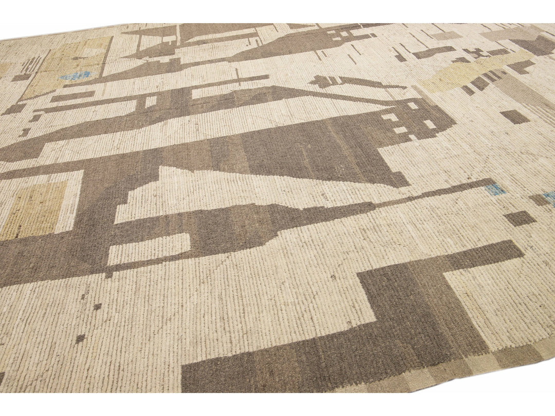 Modern Moroccan Wool Rug 15 X 20