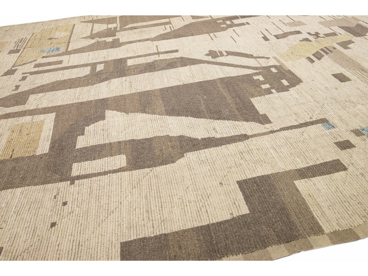 Modern Moroccan Wool Rug 15 X 20