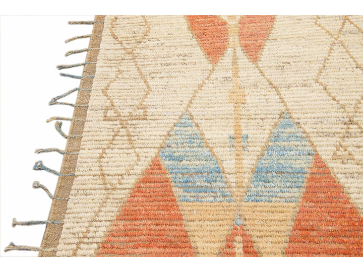 Modern Moroccan Boho Wool Runner 3 X 12