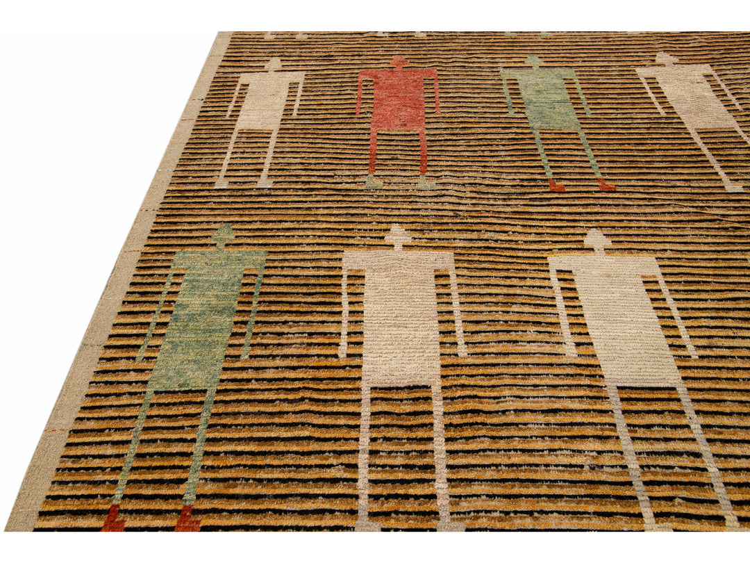 Modern Moroccan Wool Rug 12 X 15