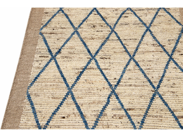 Modern Moroccan Boho Wool Runner 4 X 19
