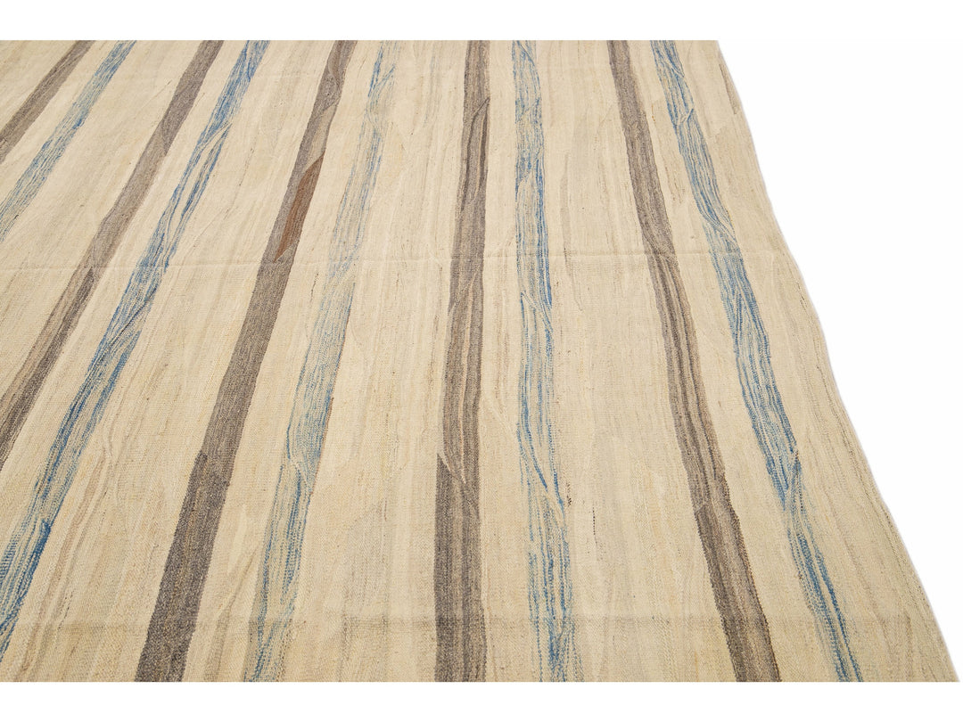 Modern Kilim Wool Rug 14 X 19