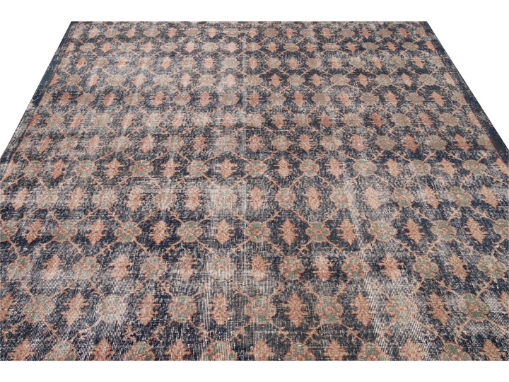 Vintage Turkish Deco Wool Rug 7 X 11