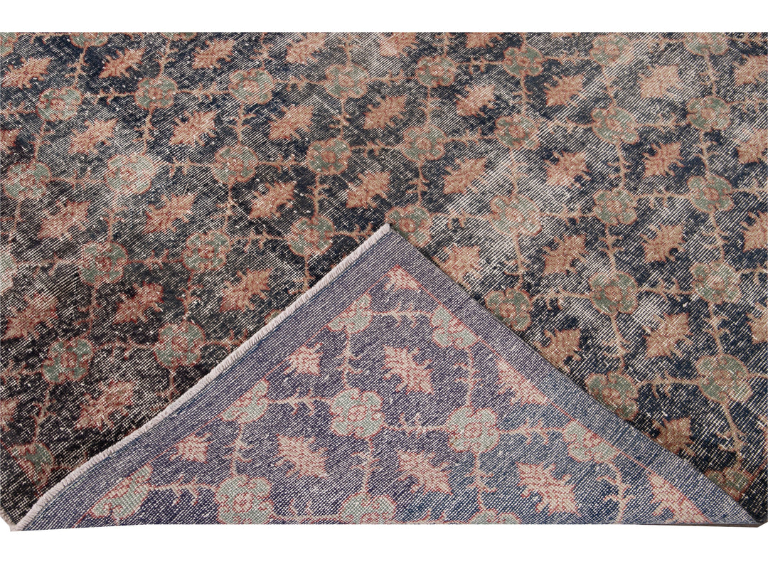 Vintage Turkish Deco Wool Rug 7 X 11