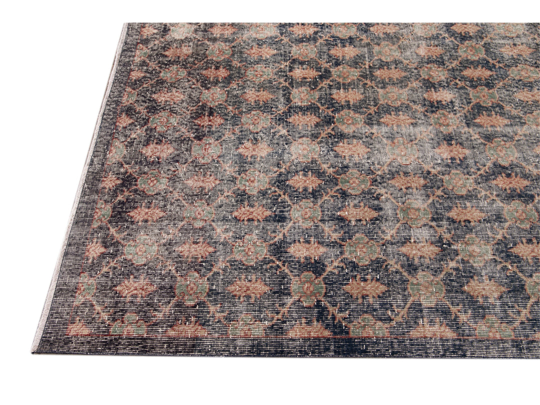 Vintage Turkish Deco Wool Rug 7 X 11