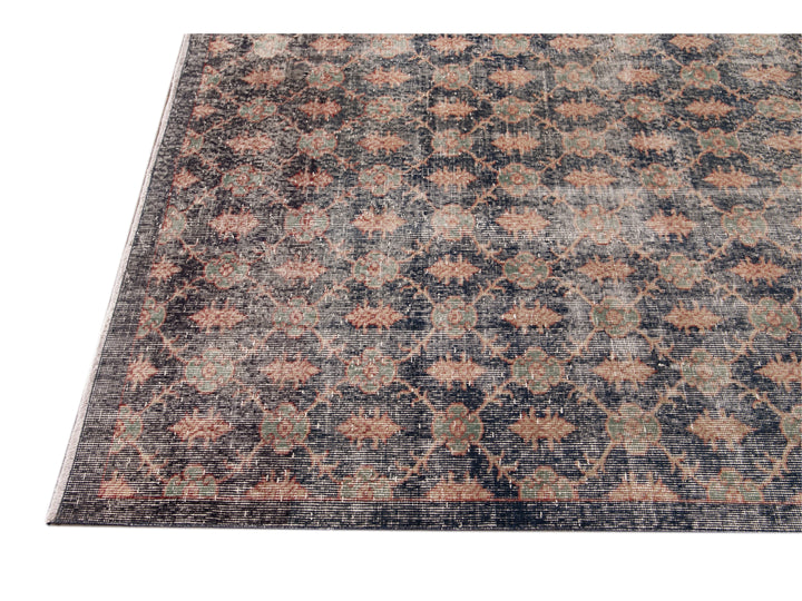 Vintage Turkish Deco Wool Rug 7 X 11