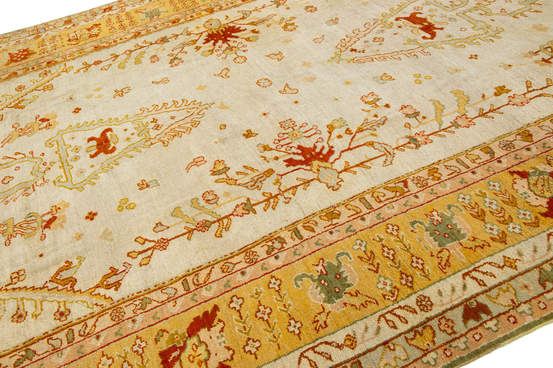 Antique Turkish Oushak Wool Rug 10 X 18