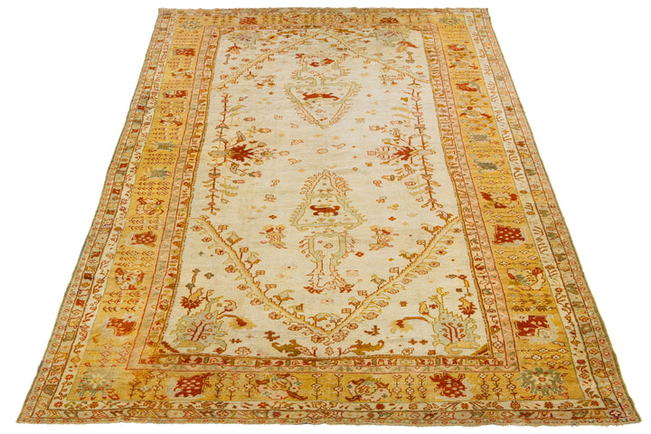 Antique Turkish Oushak Wool Rug 10 X 18