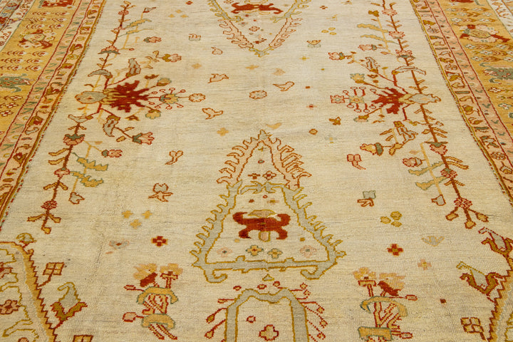 Antique Turkish Oushak Wool Rug 10 X 18