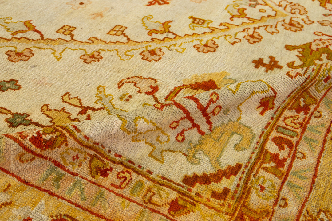 Antique Turkish Oushak Wool Rug 10 X 18