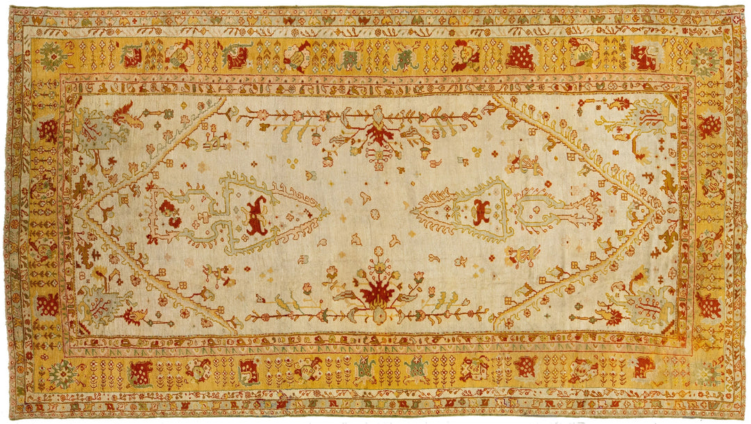 Antique Turkish Oushak Wool Rug 10 X 18