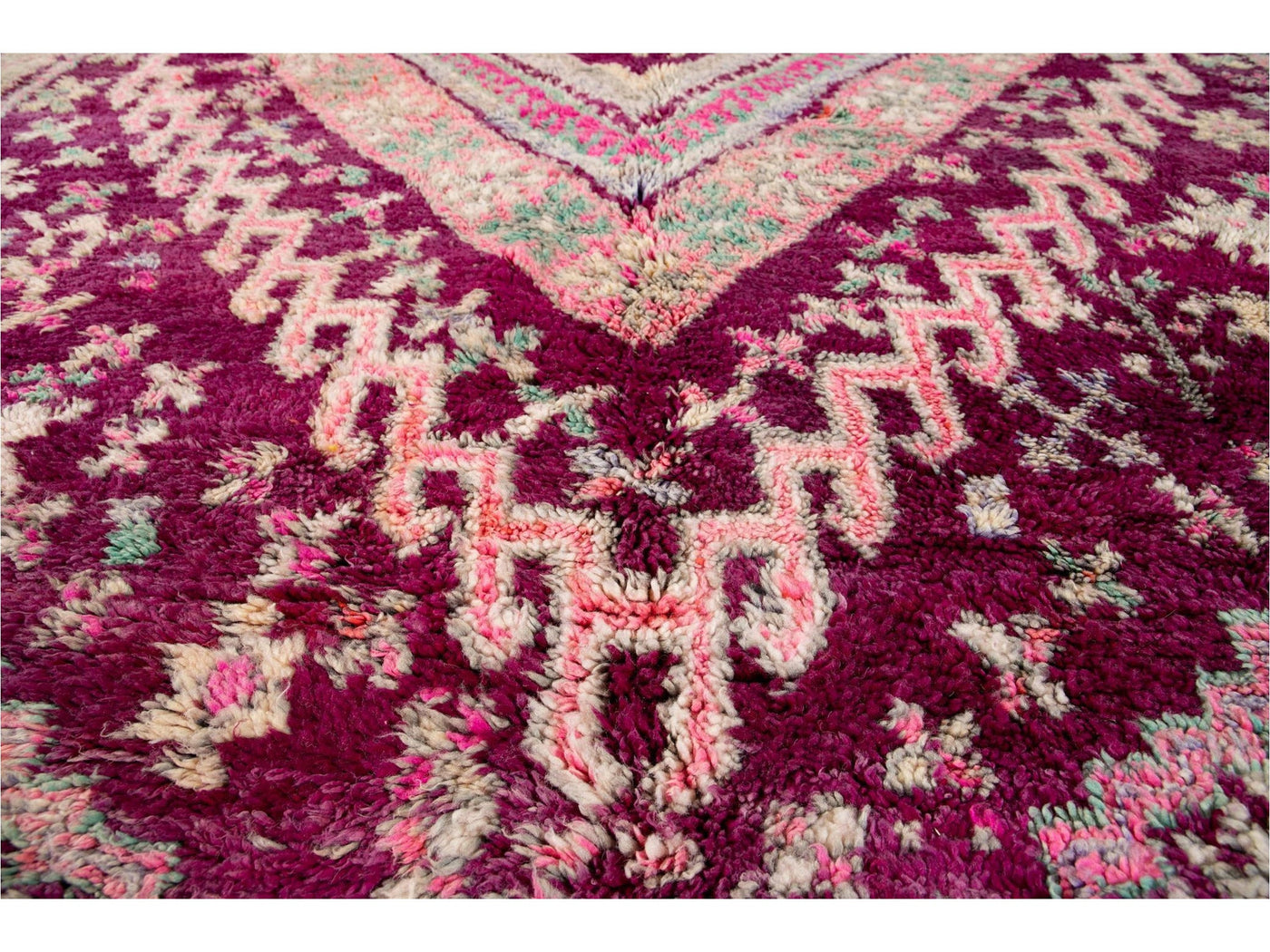 Vintage Purple Tribal Morrocan Wool Rug, 6 x 11