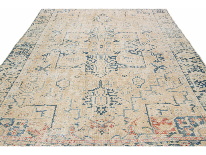 Antique Heriz Wool Rug 8 X 11