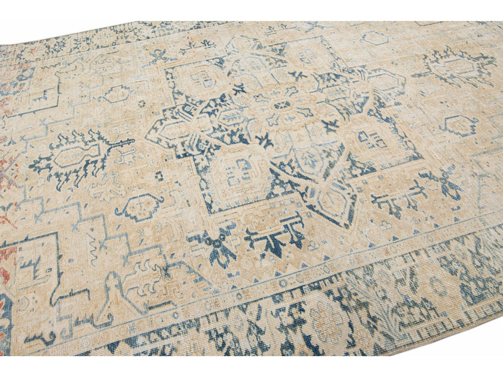 Antique Heriz Wool Rug 8 X 11