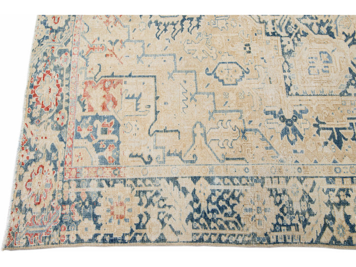 Antique Heriz Wool Rug 8 X 11