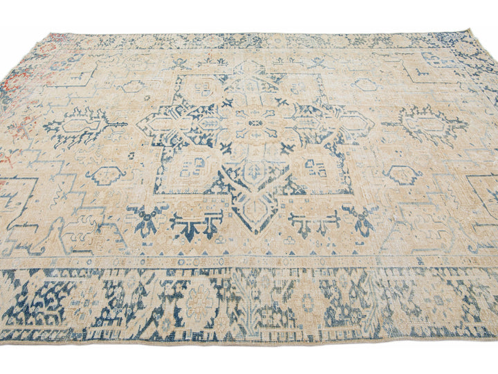 Antique Heriz Wool Rug 8 X 11
