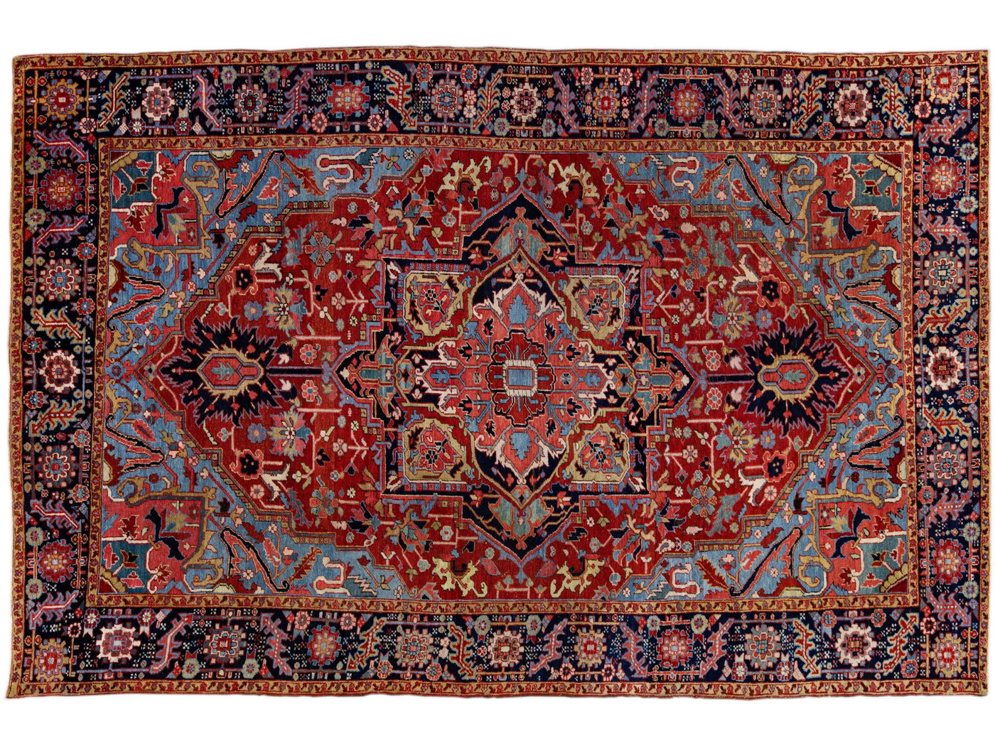 Antique Persian Heriz  Wool Rug 8 x 12
