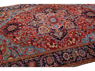Antique Persian Heriz  Wool Rug 8 x 12