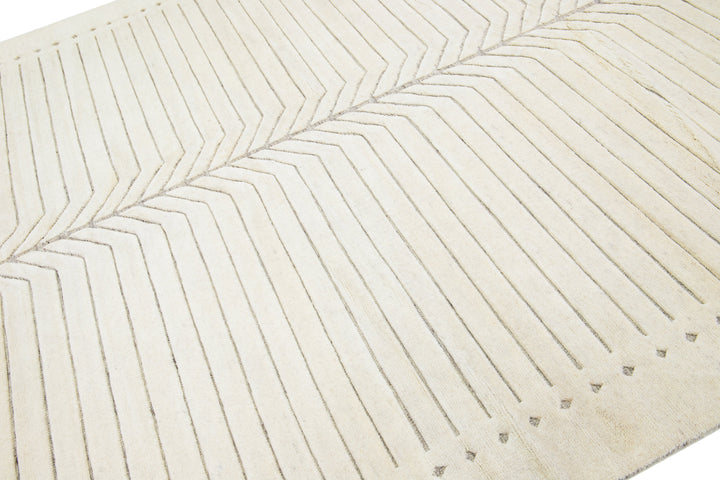 Modern Moroccan Wool Rug 9 X 12