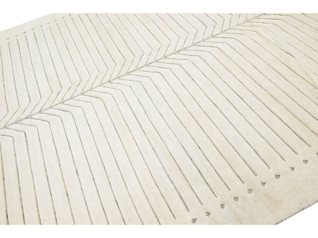 Modern Moroccan Wool Rug 9 X 12