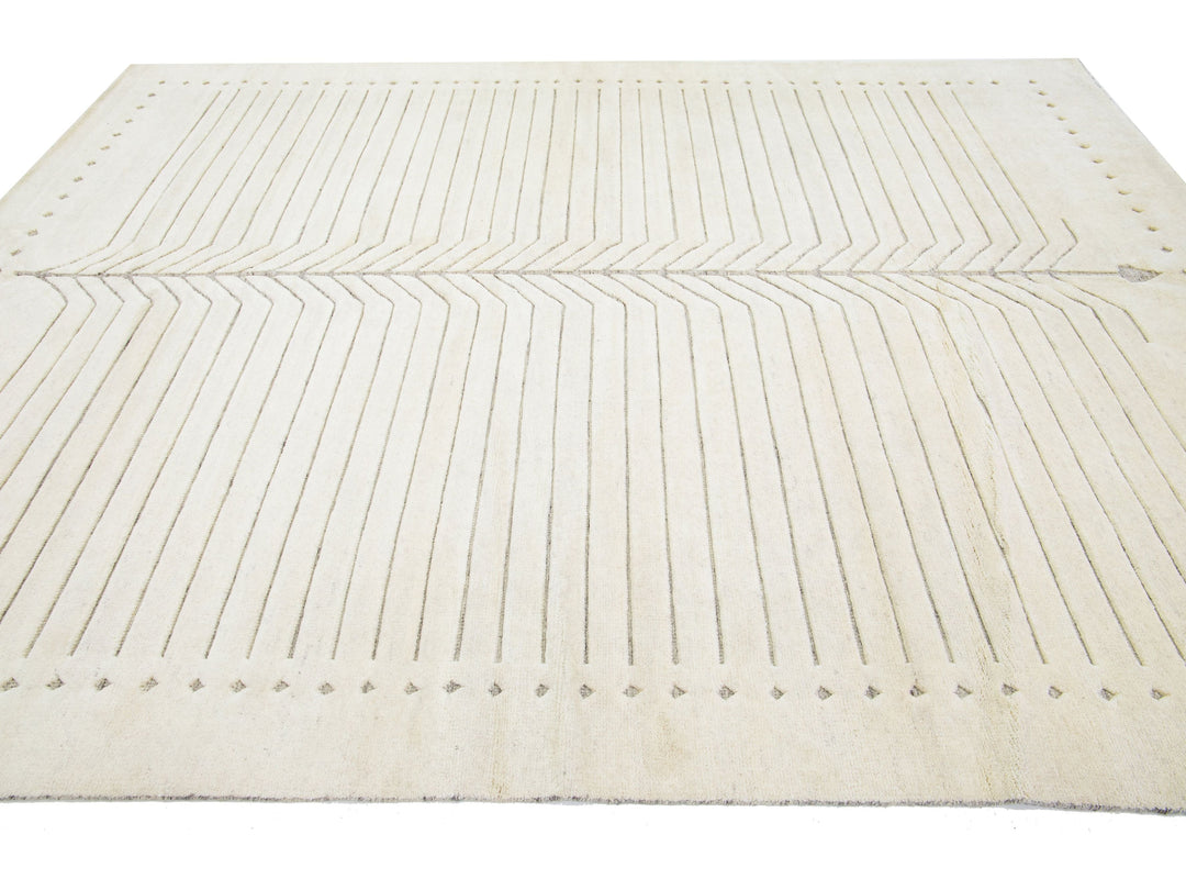 Modern Moroccan Wool Rug 9 X 12