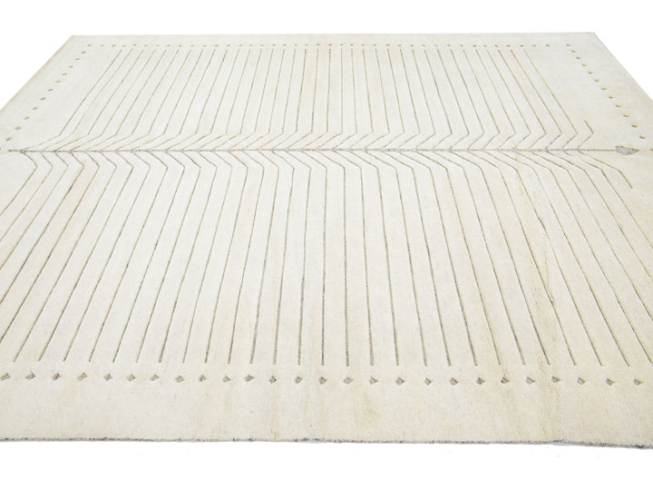 Modern Moroccan Wool Rug 9 X 12