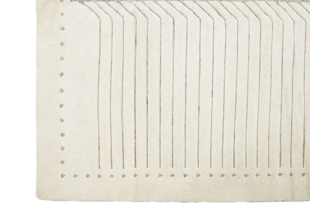 Modern Moroccan Wool Rug 9 X 12