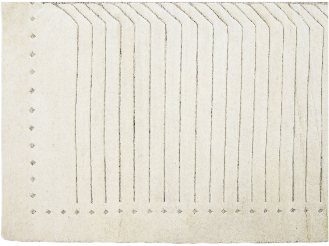 Modern Moroccan Wool Rug 9 X 12