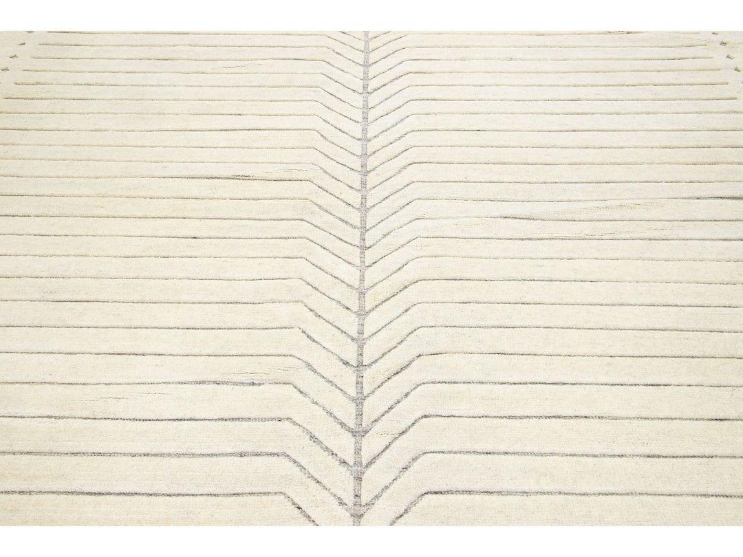 Modern Moroccan Wool Rug 9 X 12