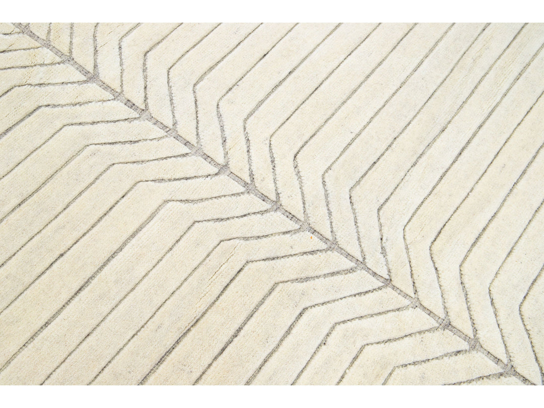 Modern Moroccan Wool Rug 9 X 12