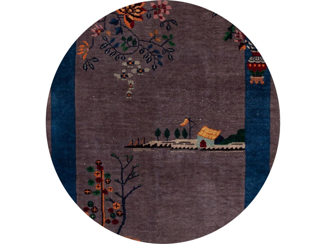 Antique Art Deco Chinese Peking Wool Rug 4 X 7