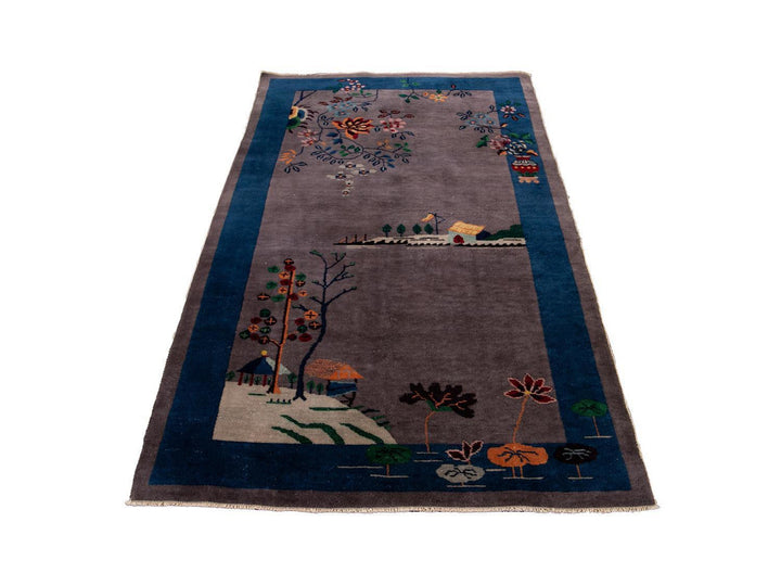 Antique Art Deco Chinese Peking Wool Rug 4 X 7