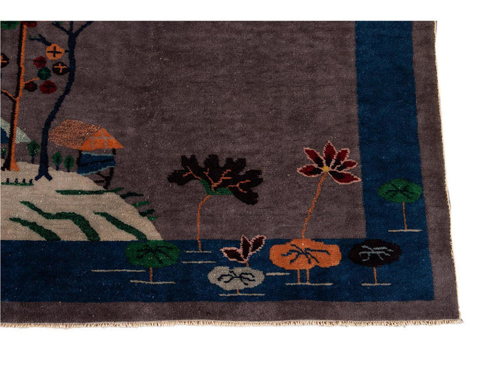 Antique Art Deco Chinese Peking Wool Rug 4 X 7