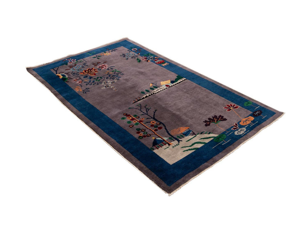 Antique Art Deco Chinese Peking Wool Rug 4 X 7