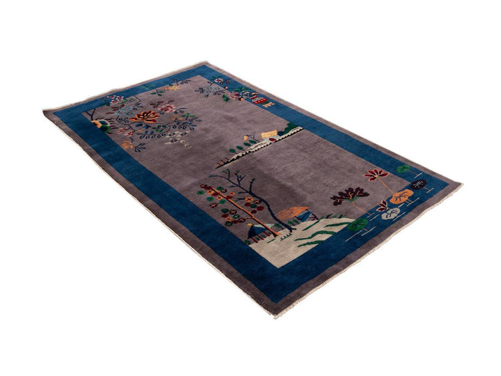 Antique Art Deco Chinese Peking Wool Rug 4 X 7