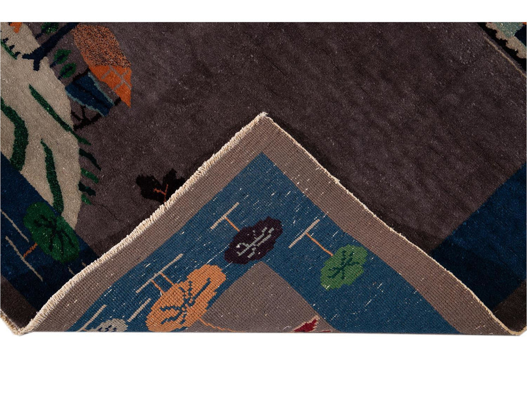 Antique Art Deco Chinese Peking Wool Rug 4 X 7