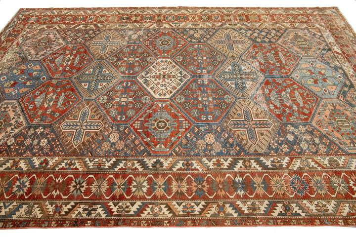 Antique Bakhtiari Wool Rug 7 X 11