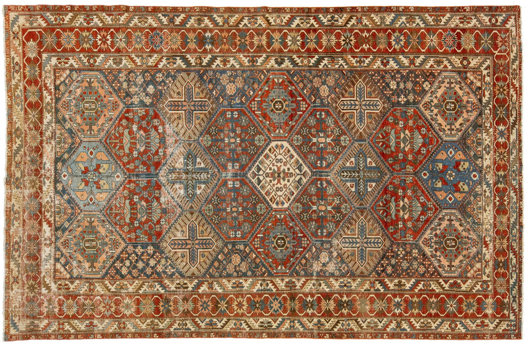 Antique Bakhtiari Wool Rug 7 X 11