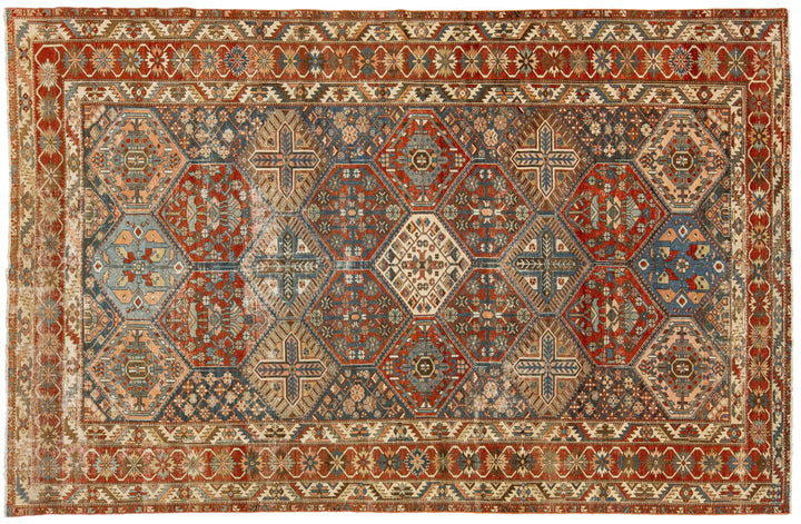 Antique Bakhtiari Wool Rug 7 X 11