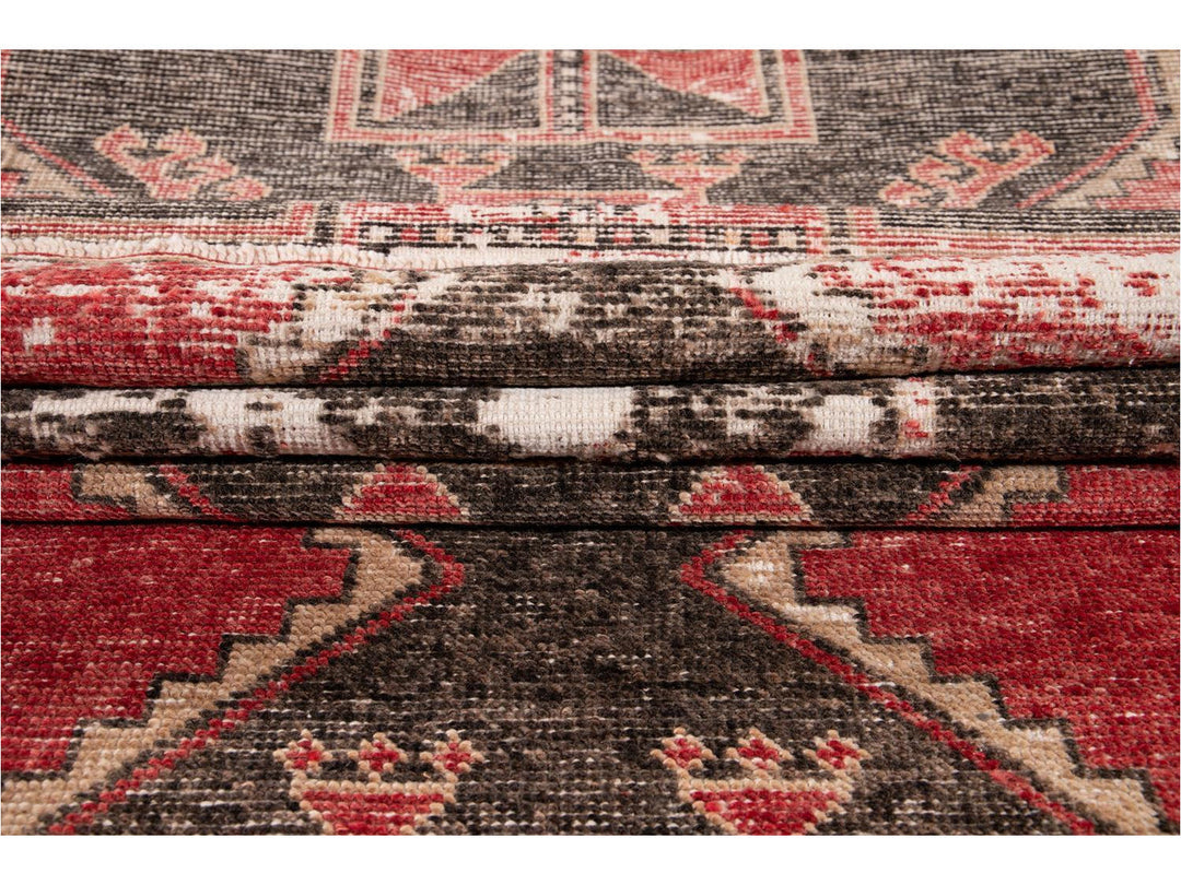 Vintage Turkish Geometric Wool Runner 3 X 11