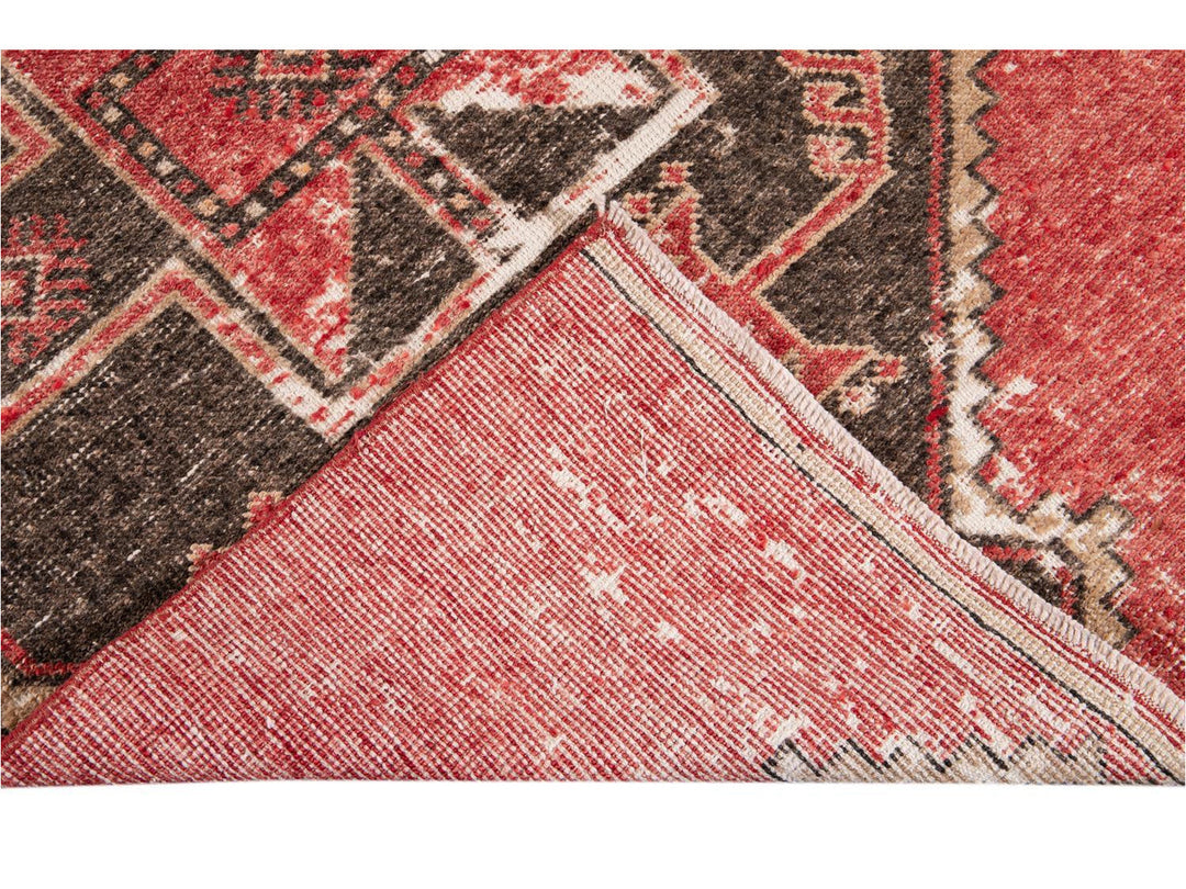 Vintage Turkish Geometric Wool Runner 3 X 11