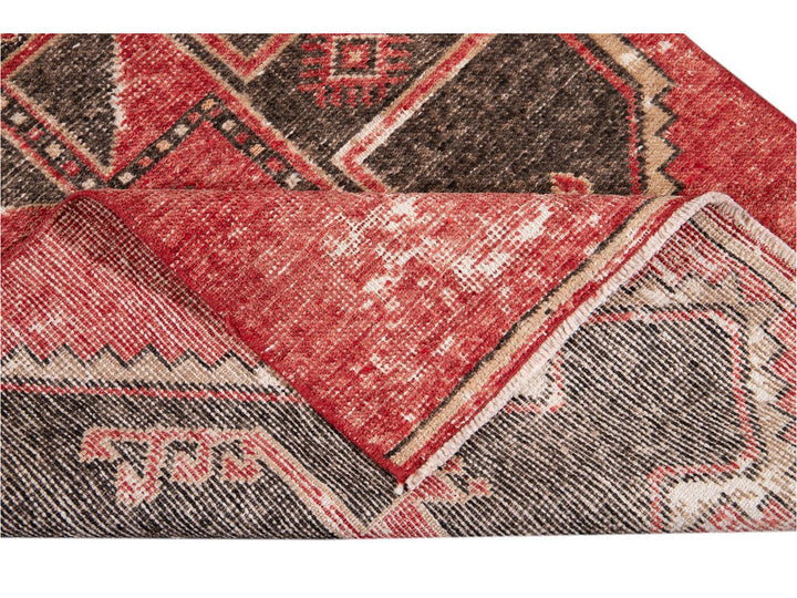 Vintage Turkish Geometric Wool Runner 3 X 11