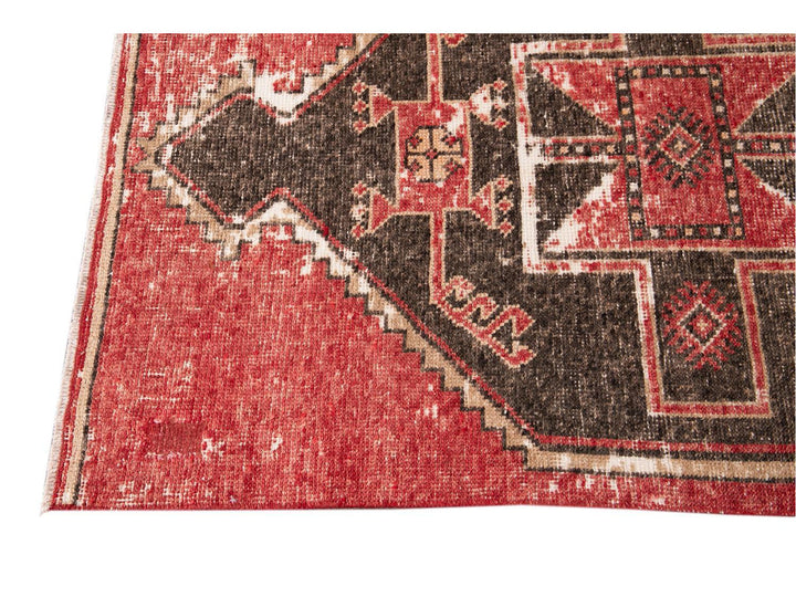 Vintage Turkish Geometric Wool Runner 3 X 11