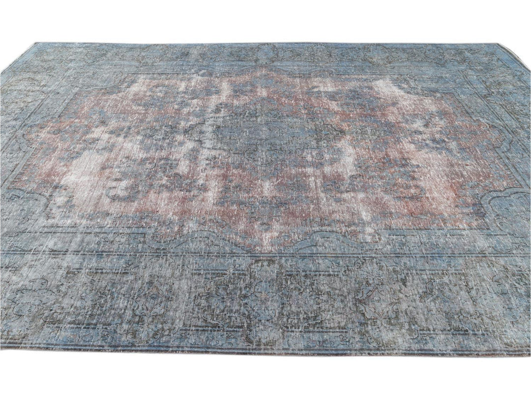 Vintage Distressed Wool Rug 10 X 13