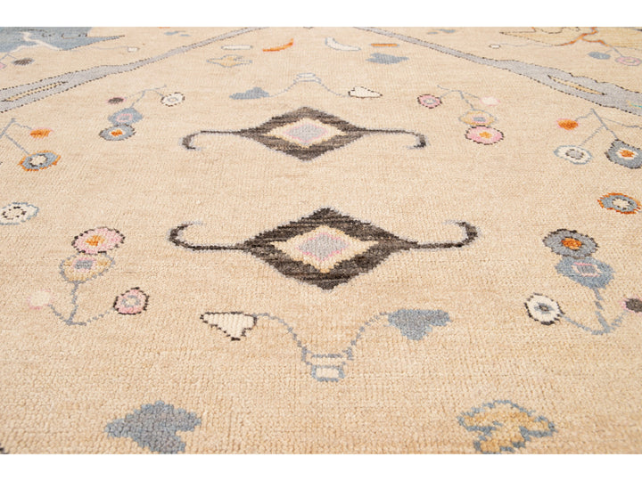 Modern Turkish Oushak Wool Rug 9 X 12