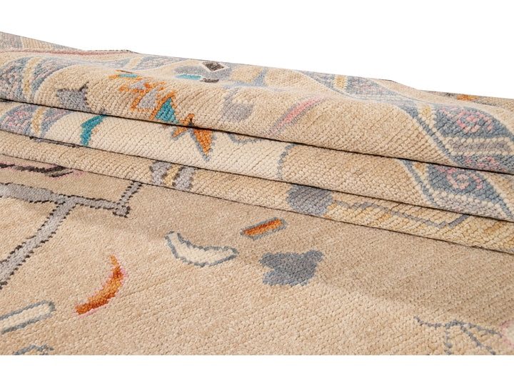 Modern Turkish Oushak Wool Rug 9 X 12