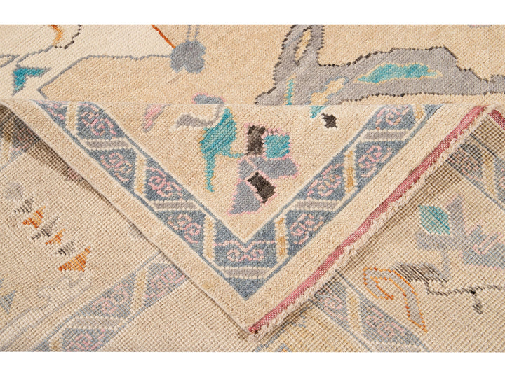 Modern Turkish Oushak Wool Rug 9 X 12