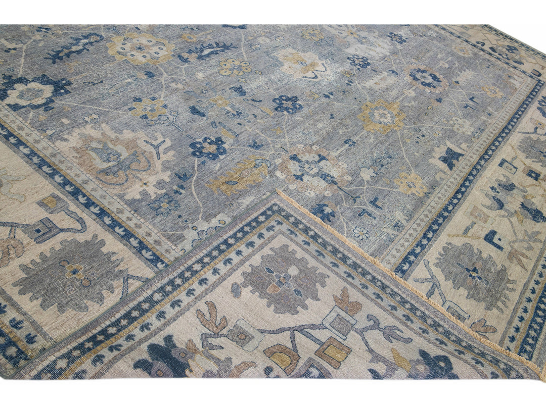 Modern Indian Wool Rug 15 X 19